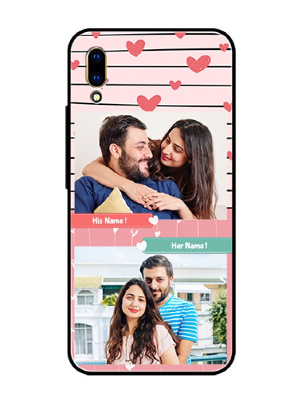 Custom Vivo V11 Pro Custom Glass Mobile Case  - Photo with Heart Design