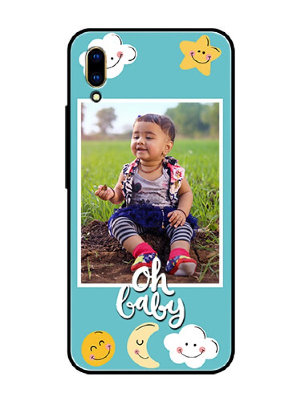 Custom Vivo V11 Pro Personalized Glass Phone Case  - Smiley Kids Stars Design