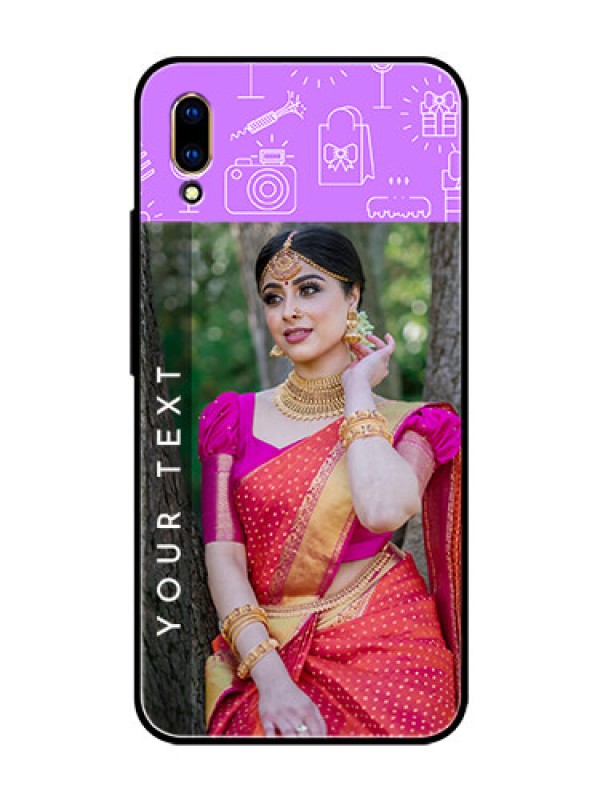 Custom Vivo V11 Pro Custom Glass Mobile Case  - Birthday Icons Design