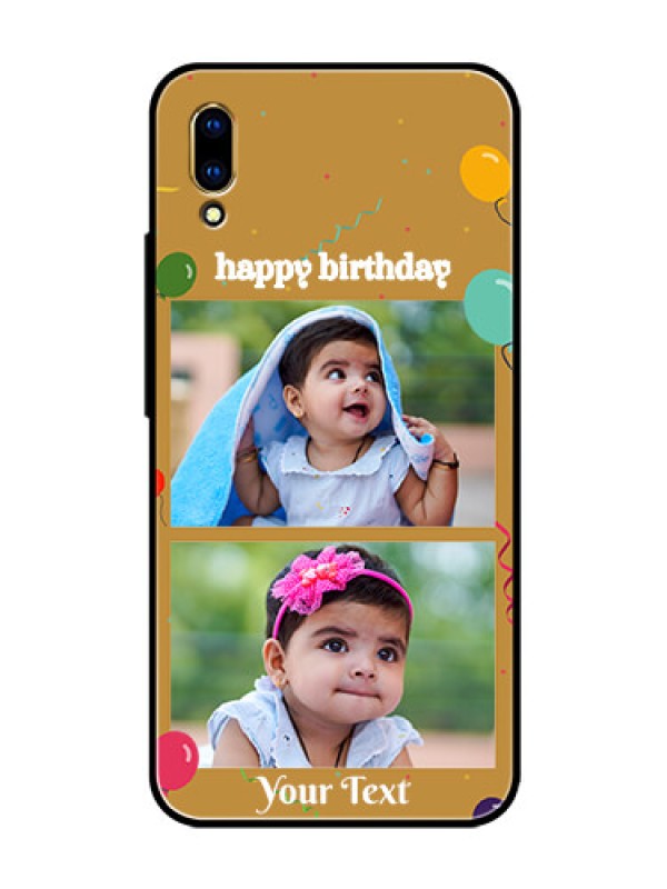 Custom Vivo V11 Pro Personalized Glass Phone Case  - Image Holder with Birthday Celebrations Design
