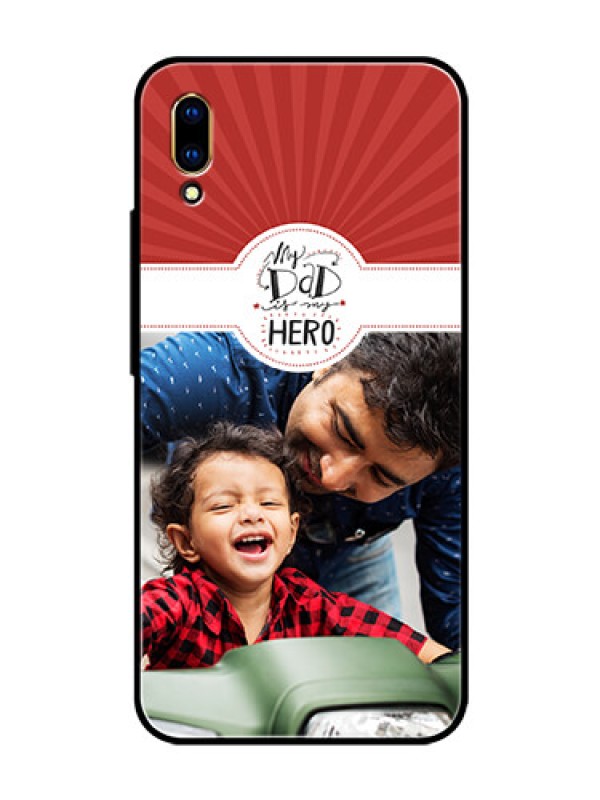 Custom Vivo V11 Pro Photo Printing on Glass Case  - My Dad Hero Design