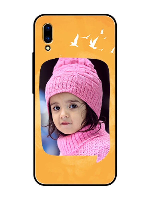 Custom Vivo V11 Pro Personalized Glass Phone Case  - Water Color Design with Bird Icons