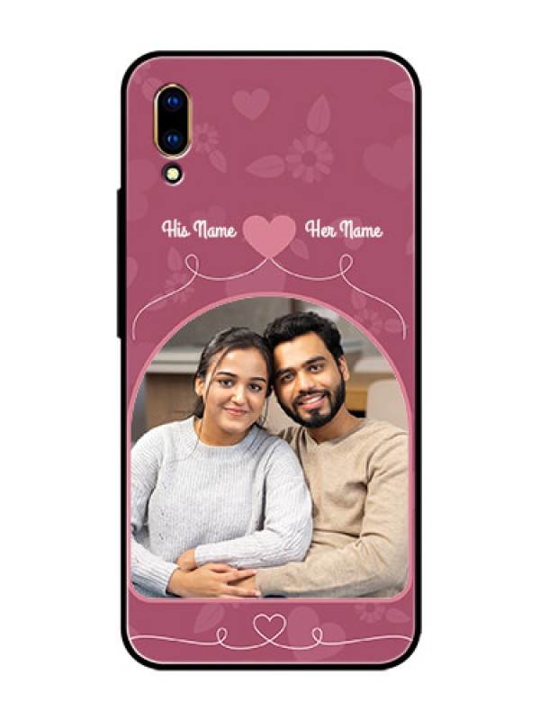 Custom Vivo V11 Pro Photo Printing on Glass Case  - Love Floral Design
