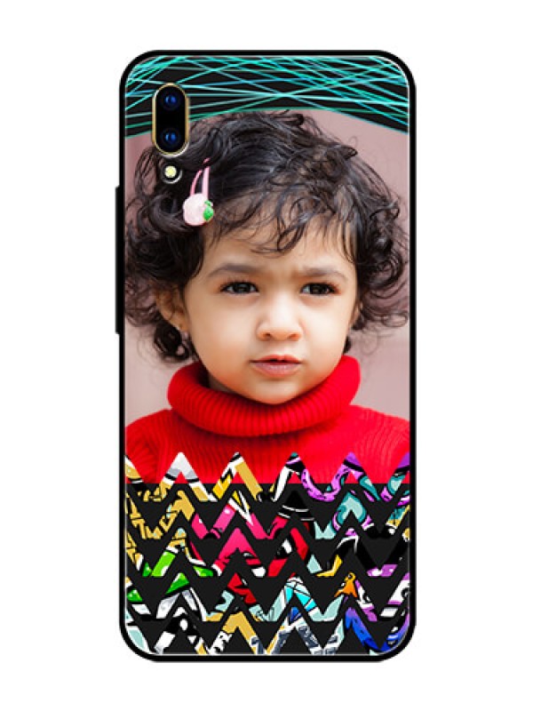 Custom Vivo V11 Pro Personalized Glass Phone Case  - Neon Abstract Design