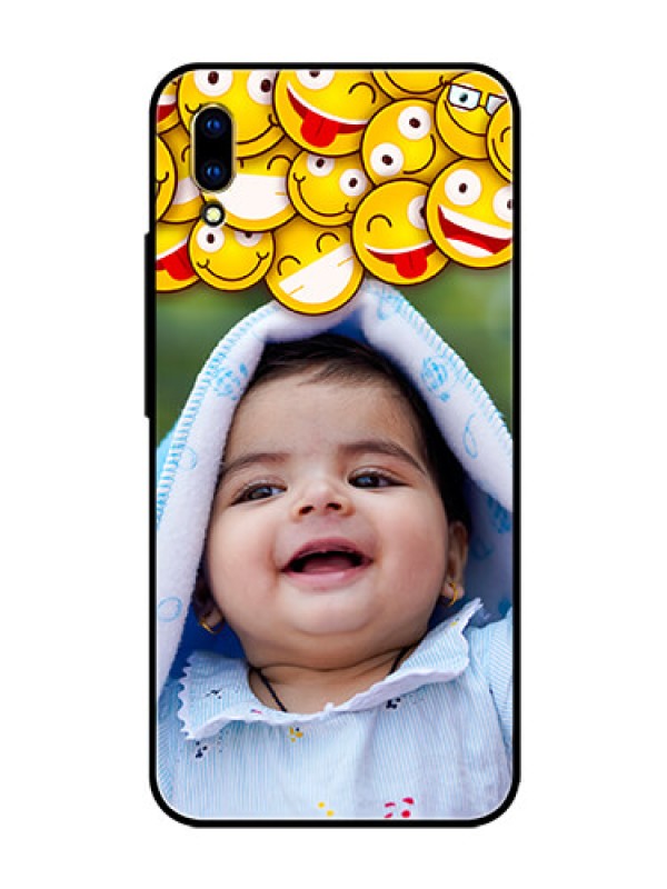 Custom Vivo V11 Pro Custom Glass Mobile Case  - with Smiley Emoji Design