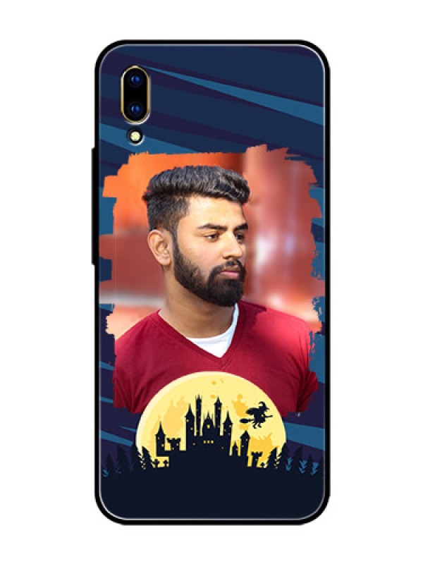 Custom Vivo V11 Pro Photo Printing on Glass Case  - Halloween Witch Design 