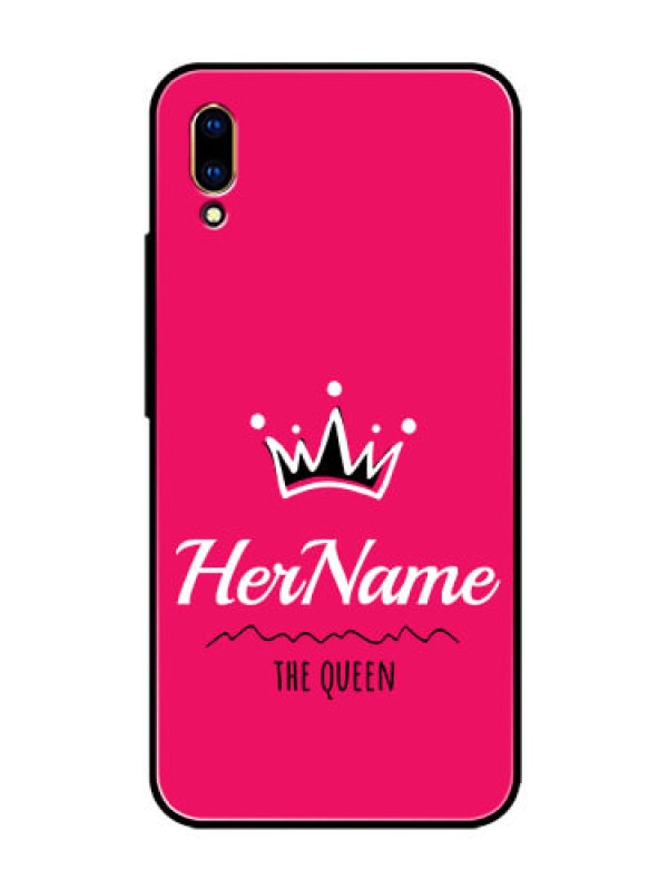 Custom Vivo V11 Pro Glass Phone Case Queen with Name