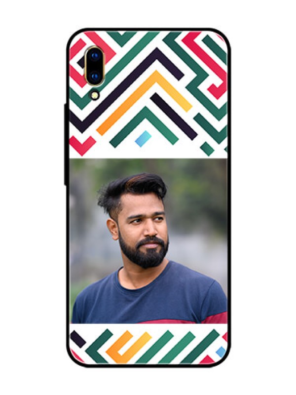 Custom Vivo V11 Pro Personalized Glass Phone Case - Colorful Maze Pattern Design