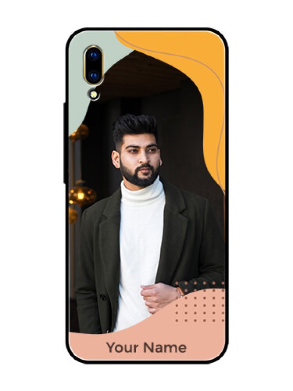 Custom Vivo V11 Pro Personalized Glass Phone Case - Tri-coloured overlay design