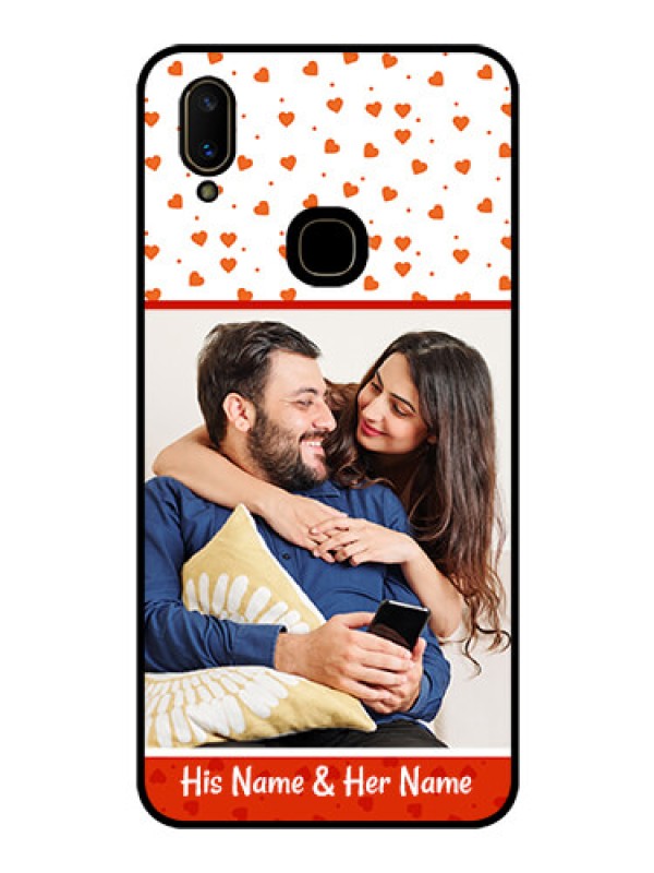 Custom Vivo V11 Custom Glass Phone Case  - Orange Love Symbol Design