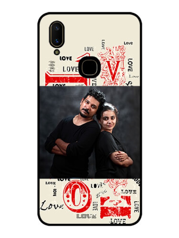Custom Vivo V11 Photo Printing on Glass Case  - Trendy Love Design Case