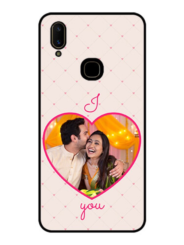 Custom Vivo V11 Custom Glass Mobile Case  - Heart Shape Design