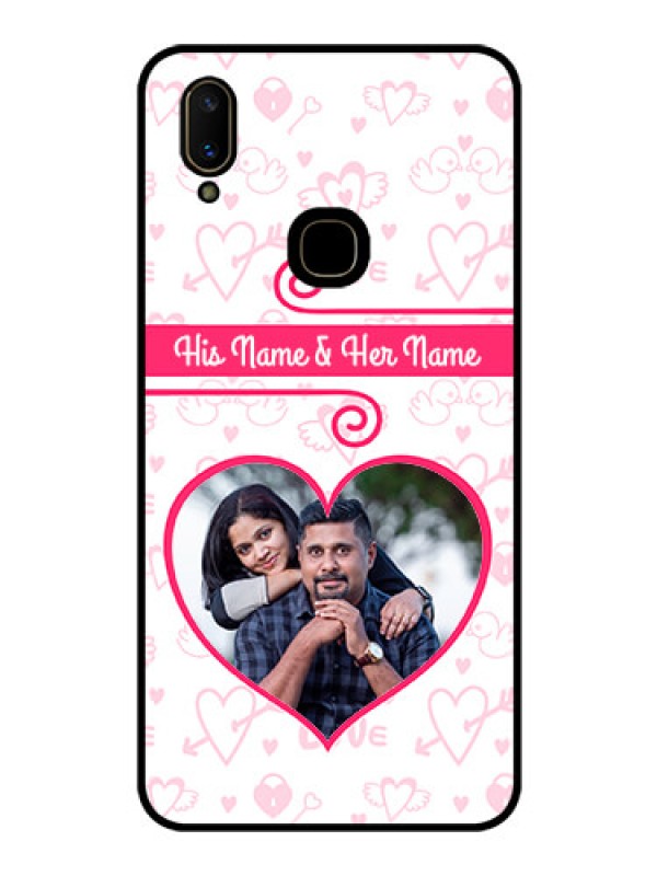 Custom Vivo V11 Personalized Glass Phone Case  - Heart Shape Love Design