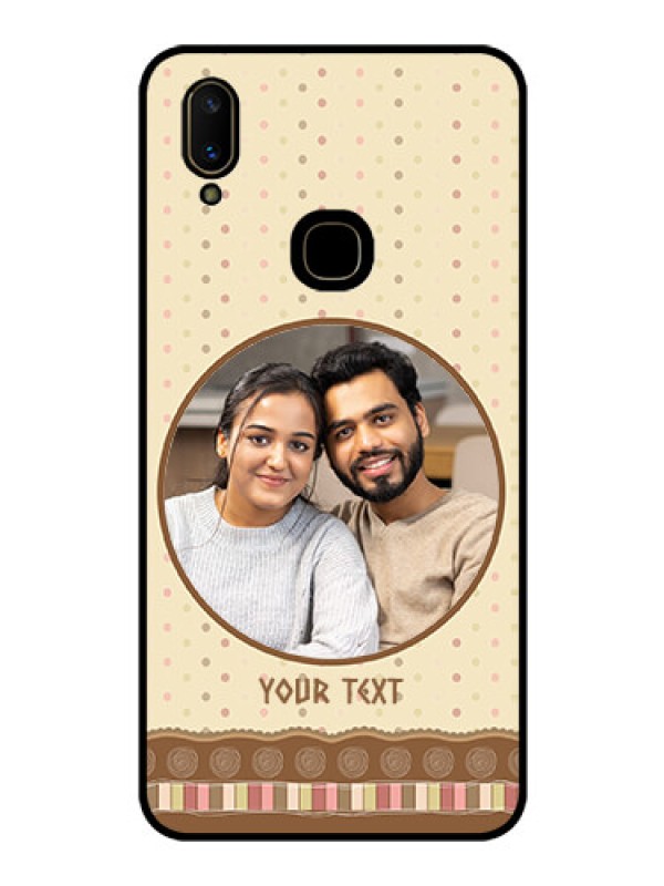 Custom Vivo V11 Custom Glass Mobile Case  - Brown Dotted Mobile Case Design