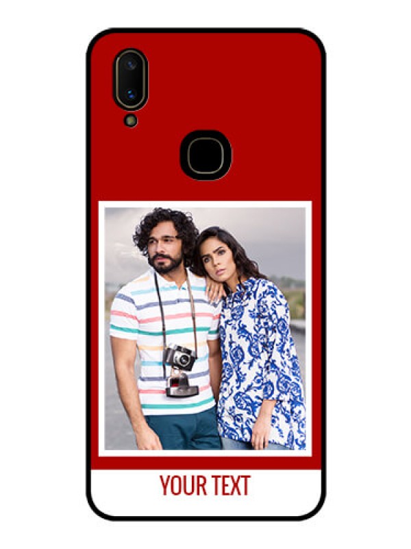 Custom Vivo V11 Personalized Glass Phone Case  - Simple Red Color Design