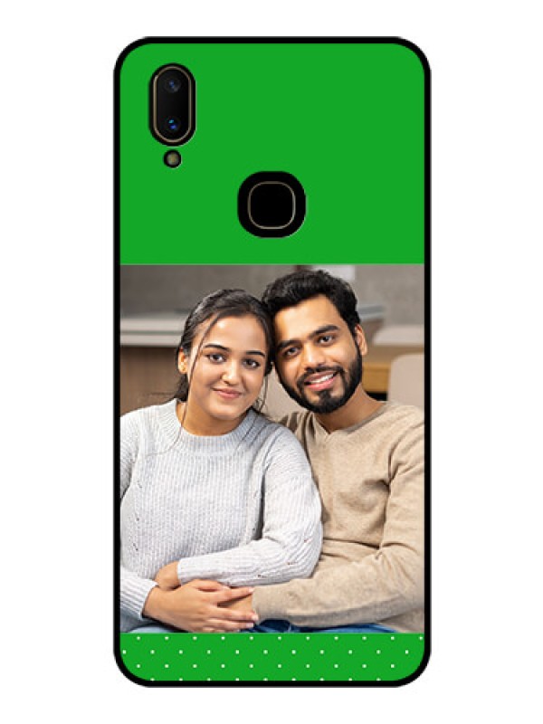 Custom Vivo V11 Personalized Glass Phone Case  - Green Pattern Design