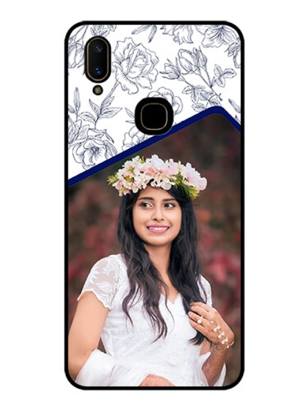 Custom Vivo V11 Personalized Glass Phone Case  - Premium Floral Design
