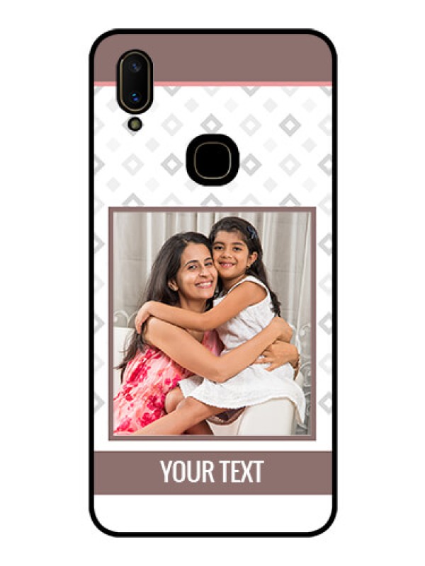 Custom Vivo V11 Photo Printing on Glass Case  - Simple Diamond Design