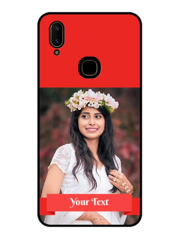 Custom Vivo V11 Custom Glass Phone Case  - Simple Red Color Design