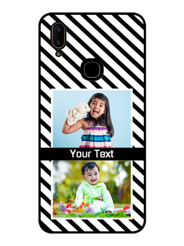 Custom Vivo V11 Photo Printing on Glass Case  - Black And White Stripes Design