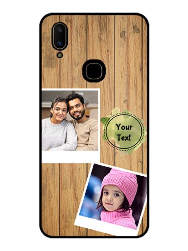 Custom Vivo V11 Custom Glass Phone Case  - Wooden Texture Design