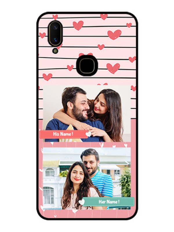 Custom Vivo V11 Custom Glass Mobile Case  - Photo with Heart Design