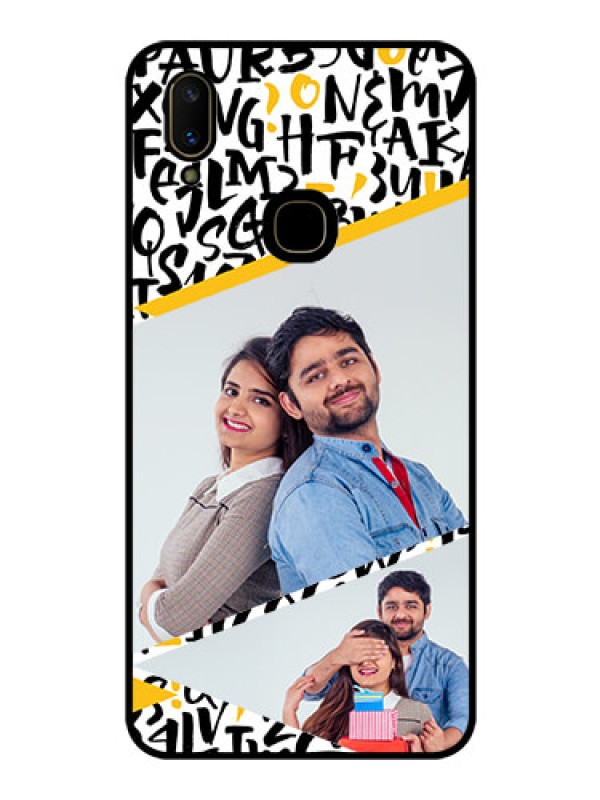 Custom Vivo V11 Custom Glass Mobile Case  - Letters Pattern Design
