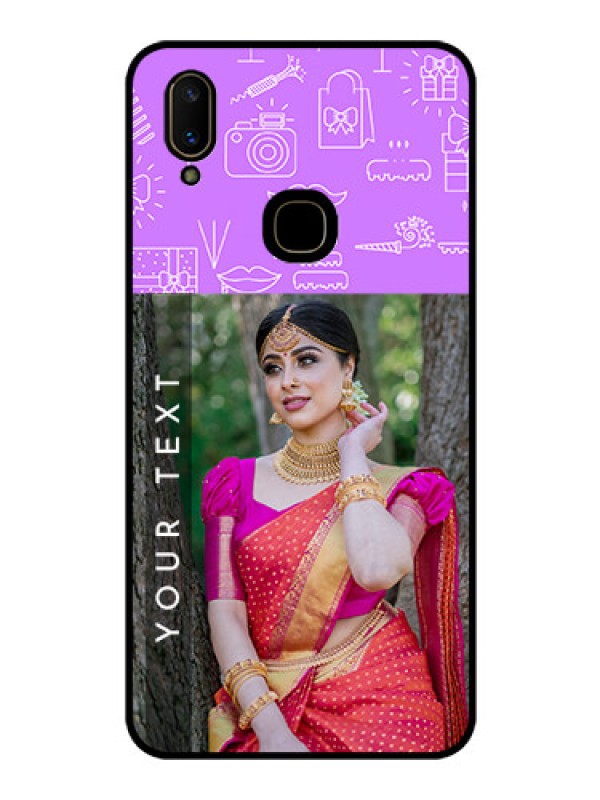 Custom Vivo V11 Custom Glass Mobile Case  - Birthday Icons Design