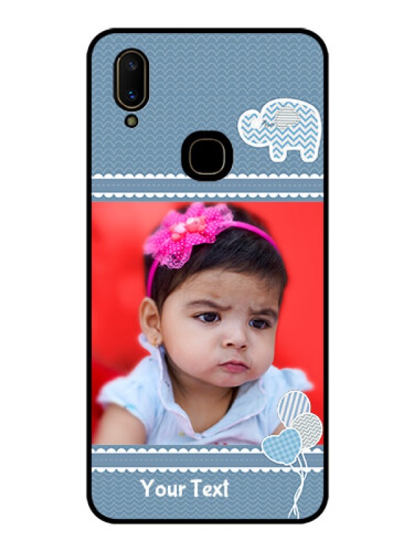 Custom Vivo V11 Photo Printing on Glass Case  - with Kids Pattern Design