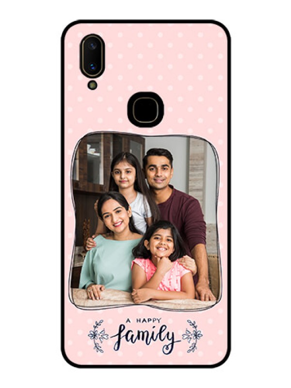 Custom Vivo V11 Custom Glass Phone Case  - Family with Dots Design