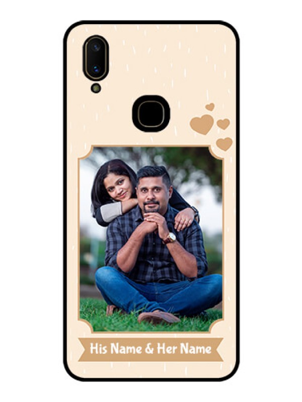 Custom Vivo V11 Custom Glass Phone Case  - with confetti love design 
