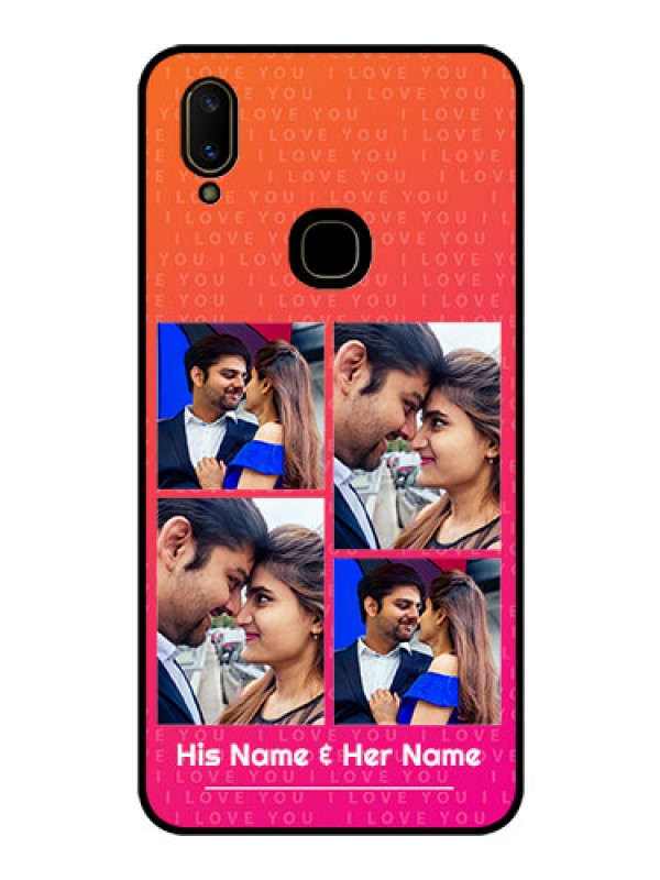 Custom Vivo V11 Custom Glass Phone Case  - I Love You Pink Design