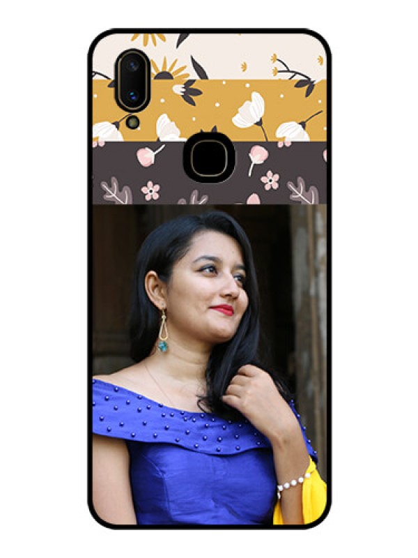 Custom Vivo V11 Custom Glass Phone Case  - Stylish Floral Design