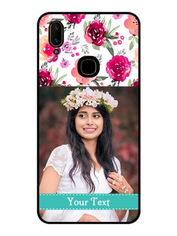 Custom Vivo V11 Custom Glass Phone Case  - Watercolor Floral Design