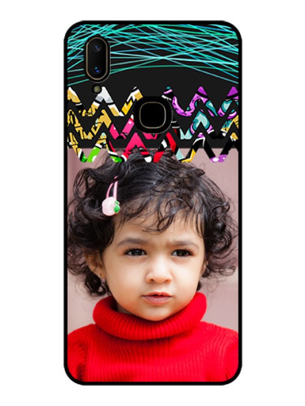 Custom Vivo V11 Personalized Glass Phone Case  - Neon Abstract Design