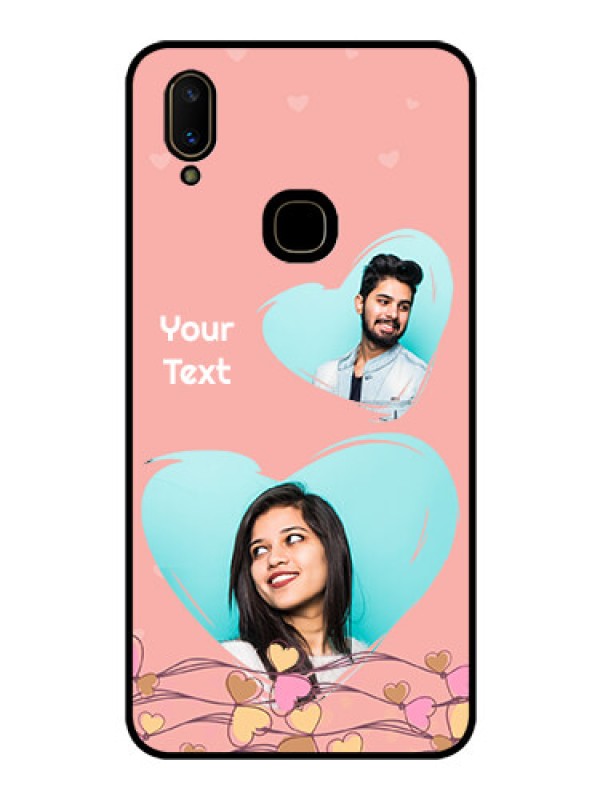 Custom Vivo V11 Custom Glass Mobile Case  - Love Doodle Design
