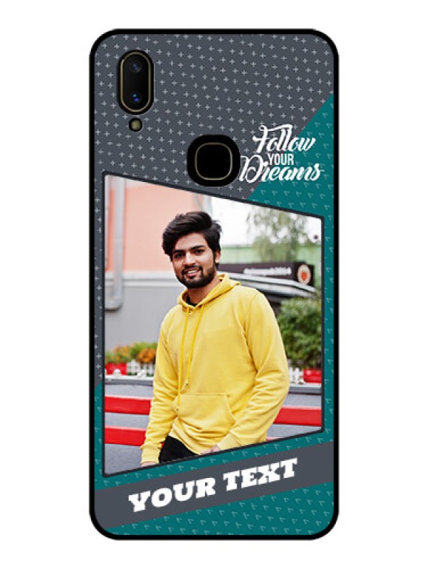 Custom Vivo V11 Personalized Glass Phone Case  - Background Pattern Design with Quote