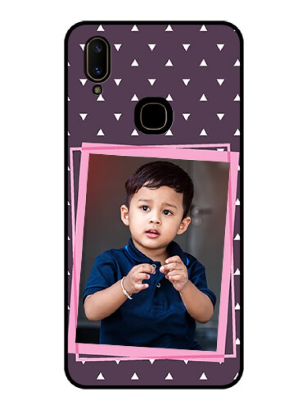 Custom Vivo V11 Custom Glass Mobile Case  - Triangle Pattern Dotted Design