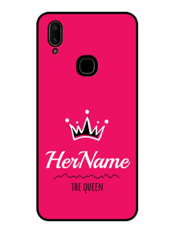Custom Vivo V11 Glass Phone Case Queen with Name