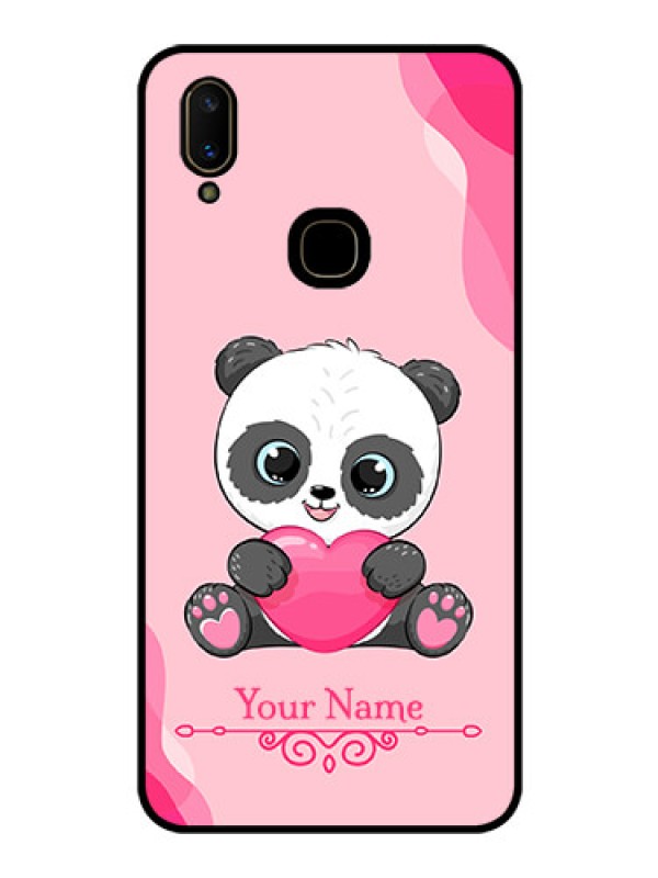 Custom Vivo V11 Custom Glass Mobile Case - Cute Panda Design
