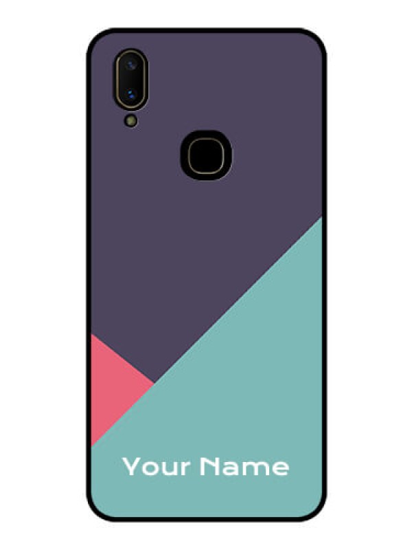 Custom Vivo V11 Custom Glass Mobile Case - Tri Color abstract Design