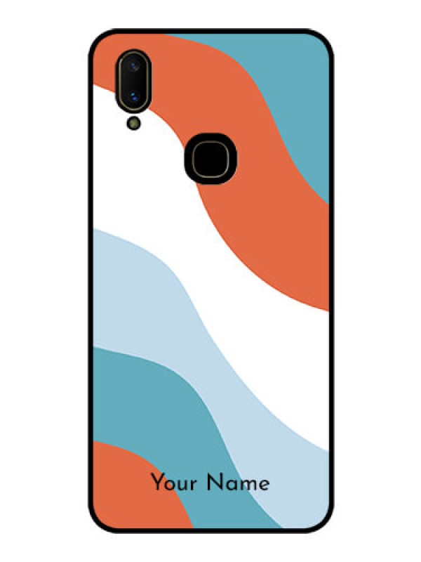 Custom Vivo V11 Custom Glass Mobile Case - coloured Waves Design
