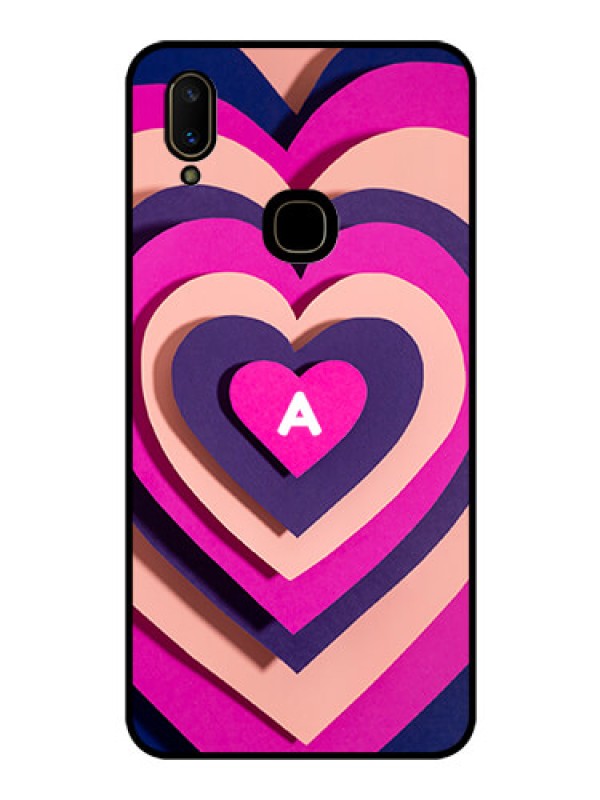 Custom Vivo V11 Custom Glass Mobile Case - Cute Heart Pattern Design