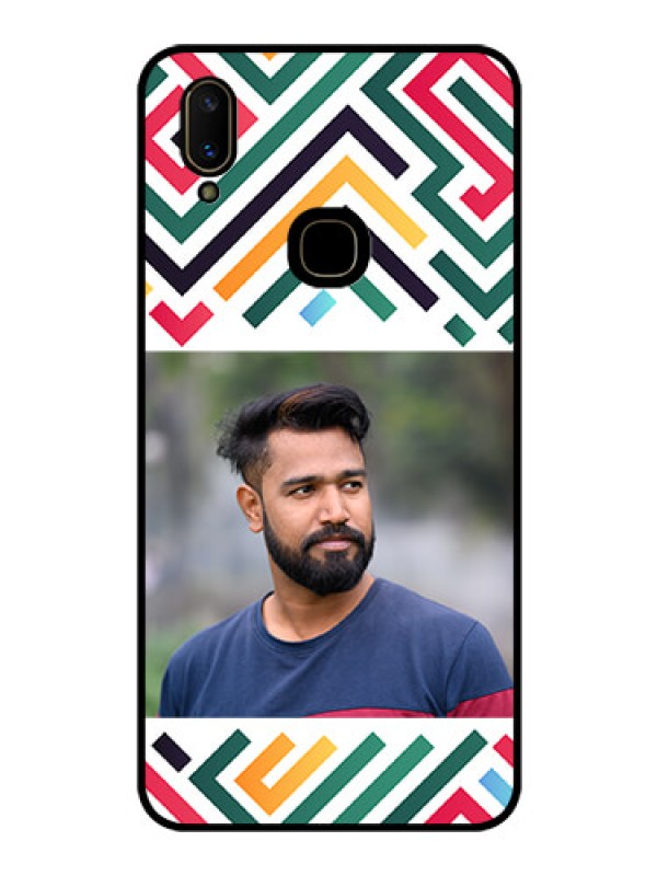 Custom Vivo V11 Personalized Glass Phone Case - Colorful Maze Pattern Design