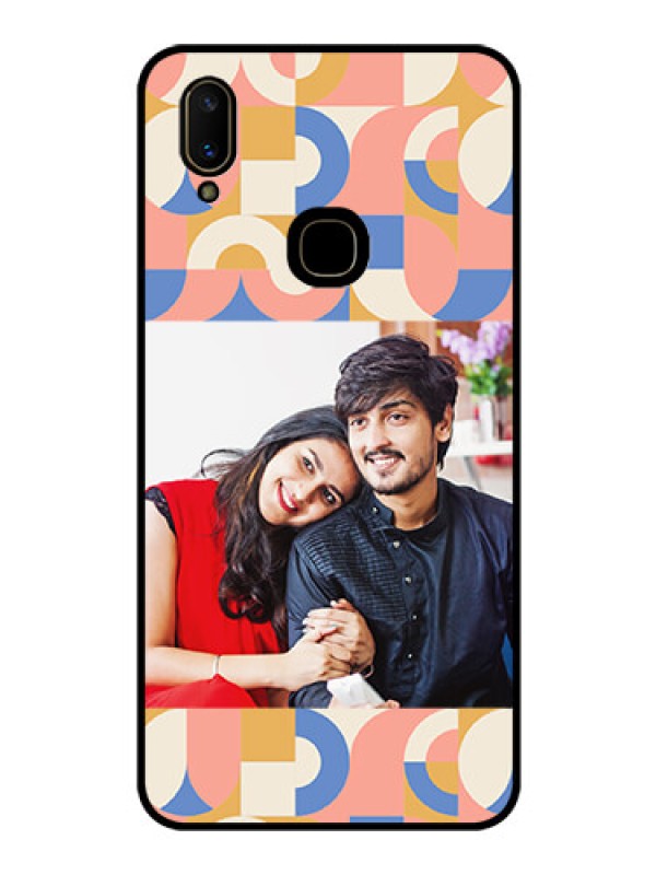 Custom Vivo V11 Photo Printing on Glass Case - Semi-circle Maze Pattern Design