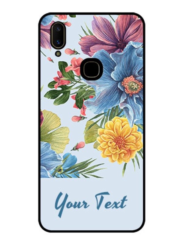 Custom Vivo V11 Custom Glass Mobile Case - Stunning Watercolored Flowers Painting Design
