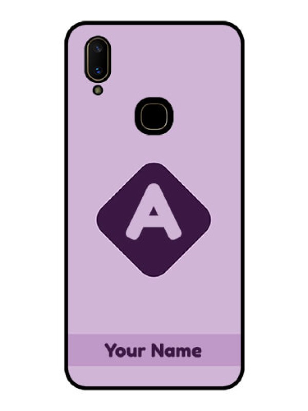 Custom Vivo V11 Custom Glass Mobile Case - Custom Letter in curved badge Design