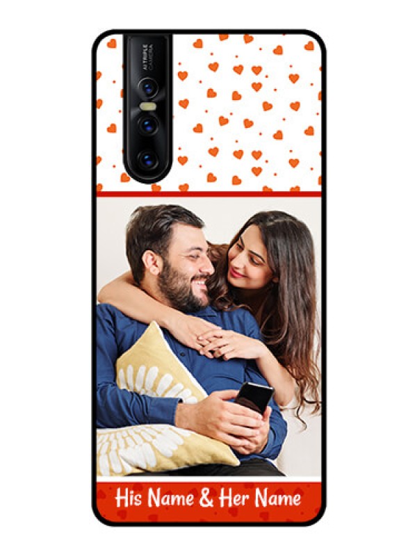 Custom Vivo V15 Pro Custom Glass Phone Case  - Orange Love Symbol Design