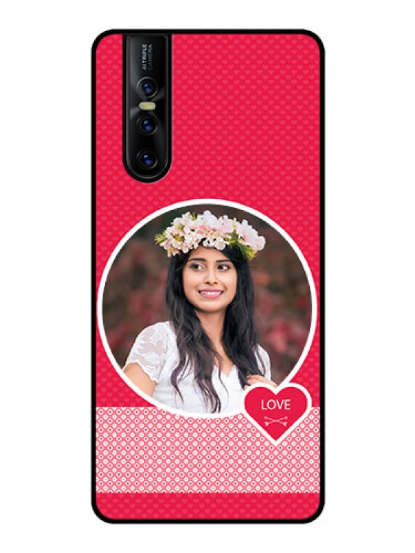 Custom Vivo V15 Pro Personalised Glass Phone Case  - Pink Pattern Design