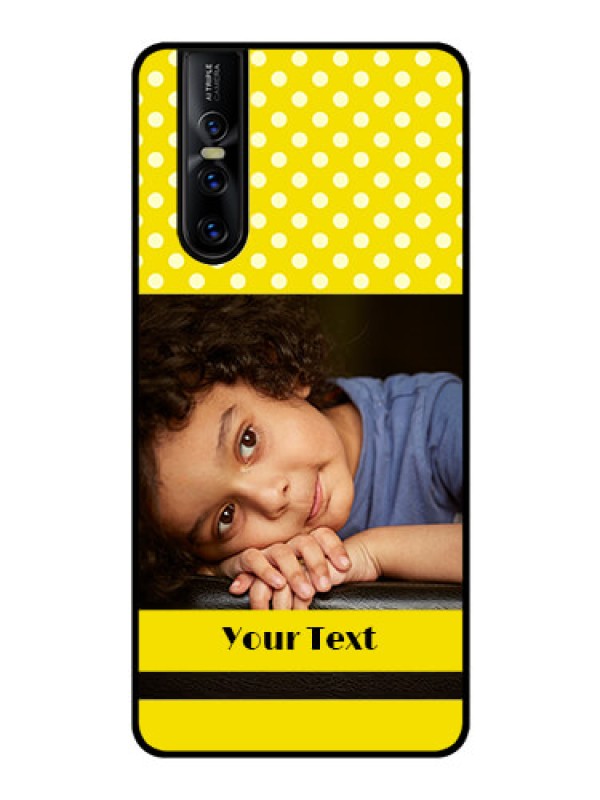 Custom Vivo V15 Pro Custom Glass Phone Case  - Bright Yellow Case Design